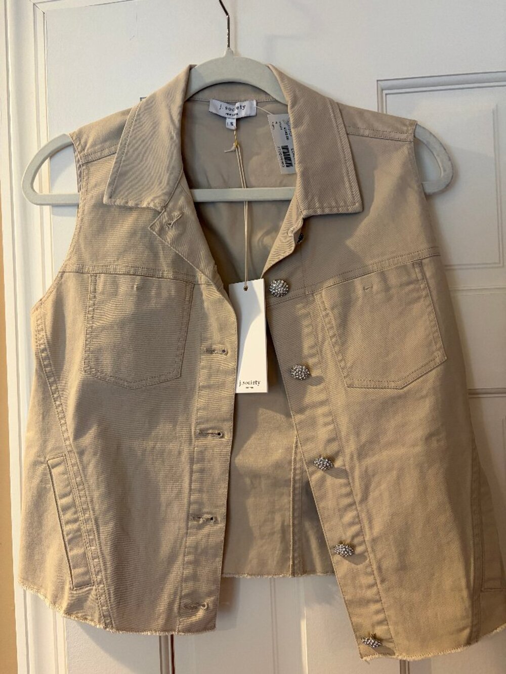 J. Society Rhinestone Button Vest